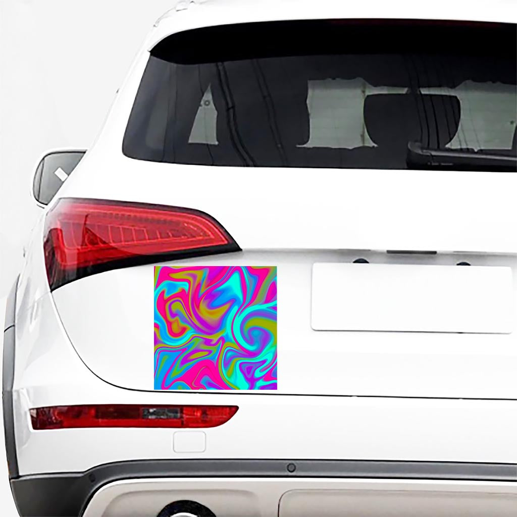 Neon Psychedelic Trippy Print Car Sticker