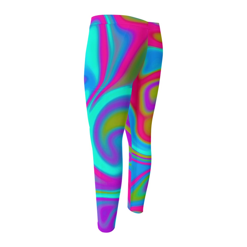 Neon Psychedelic Trippy Print Men's Compression Pants