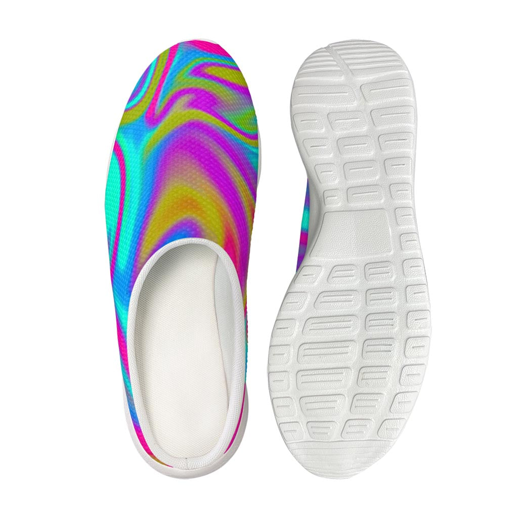 Neon Psychedelic Trippy Print Mesh Casual Shoes