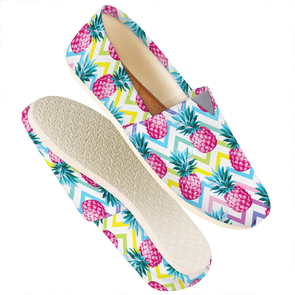 Neon Zig Zag Pineapple Pattern Print Casual Shoes