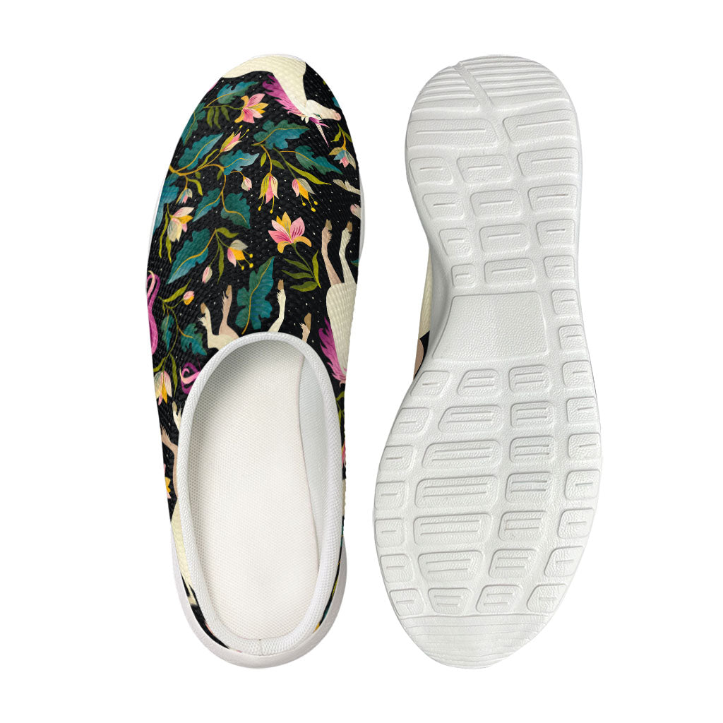 Night Floral Unicorn Pattern Print Mesh Casual Shoes