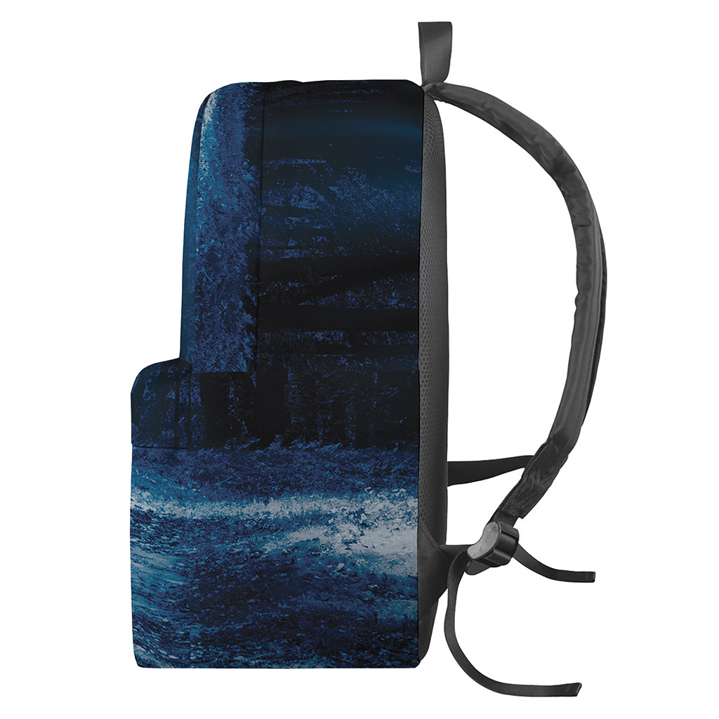 Night Forest And Moonlight Print Backpack