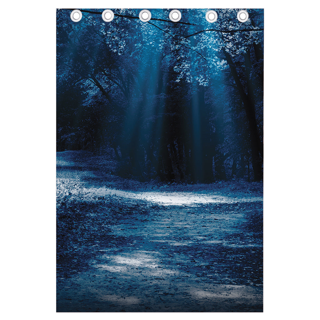 Night Forest And Moonlight Print Curtain