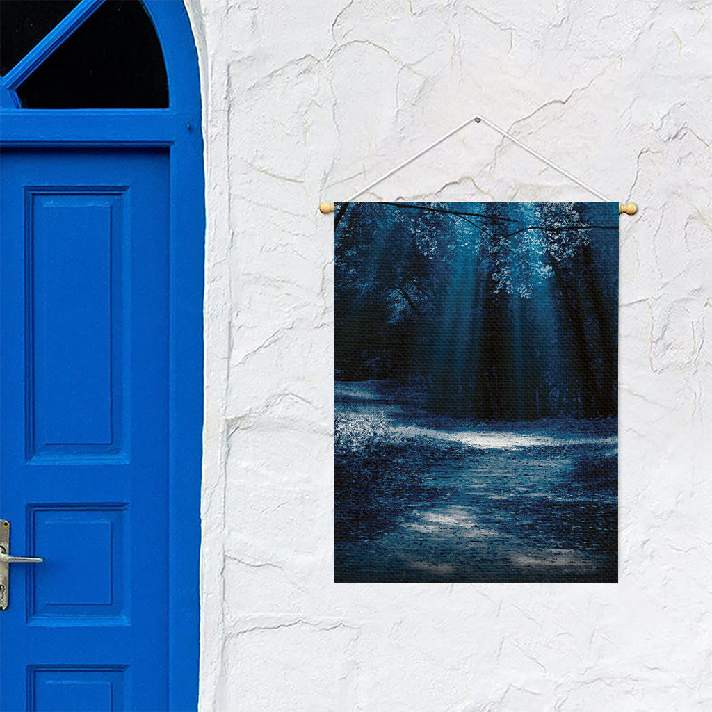 Night Forest And Moonlight Print Garden Flag