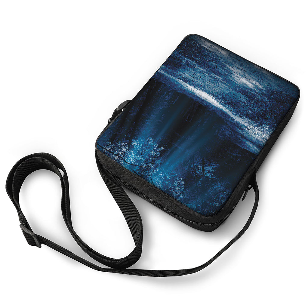 Night Forest And Moonlight Print Rectangular Crossbody Bag