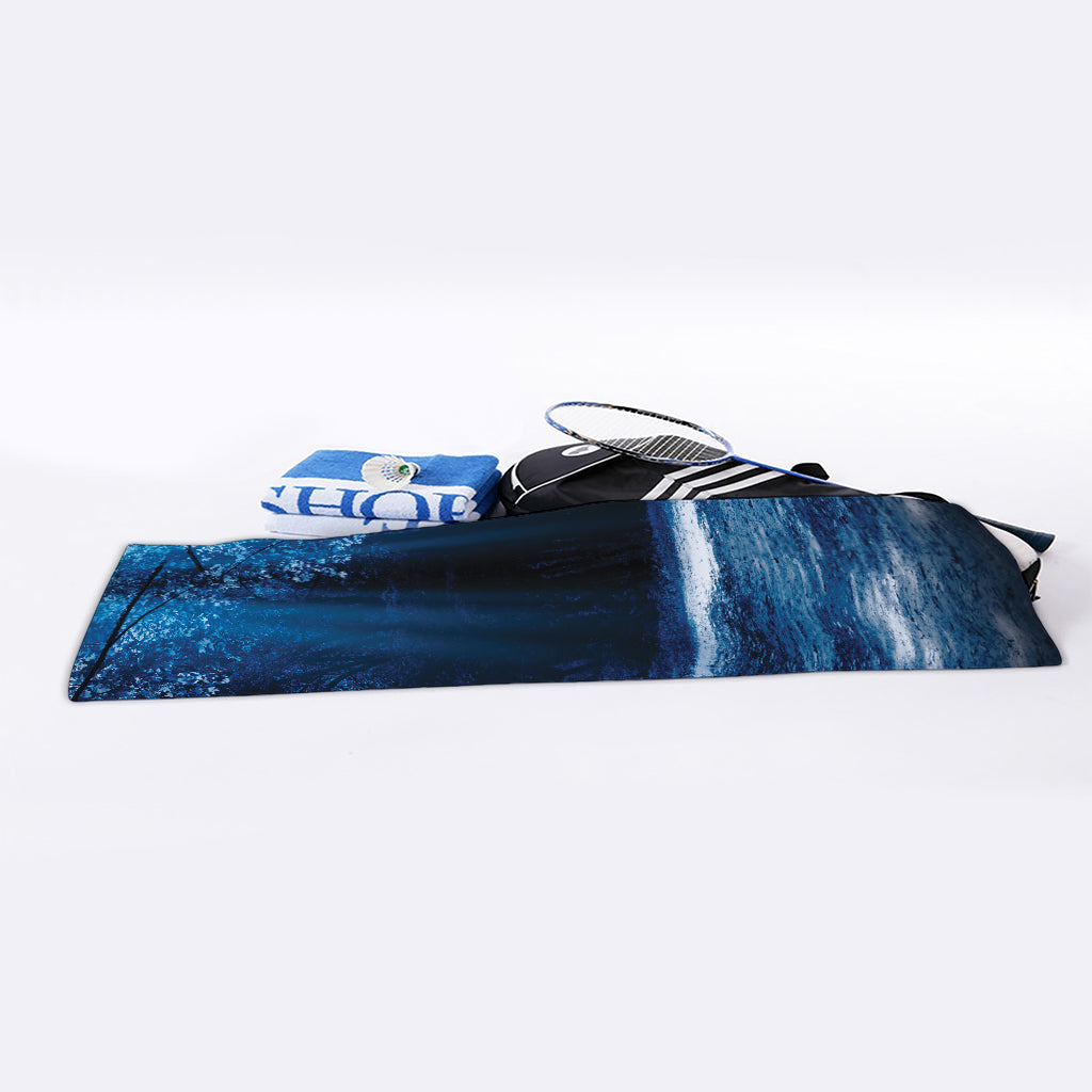 Night Forest And Moonlight Print Sports Towel