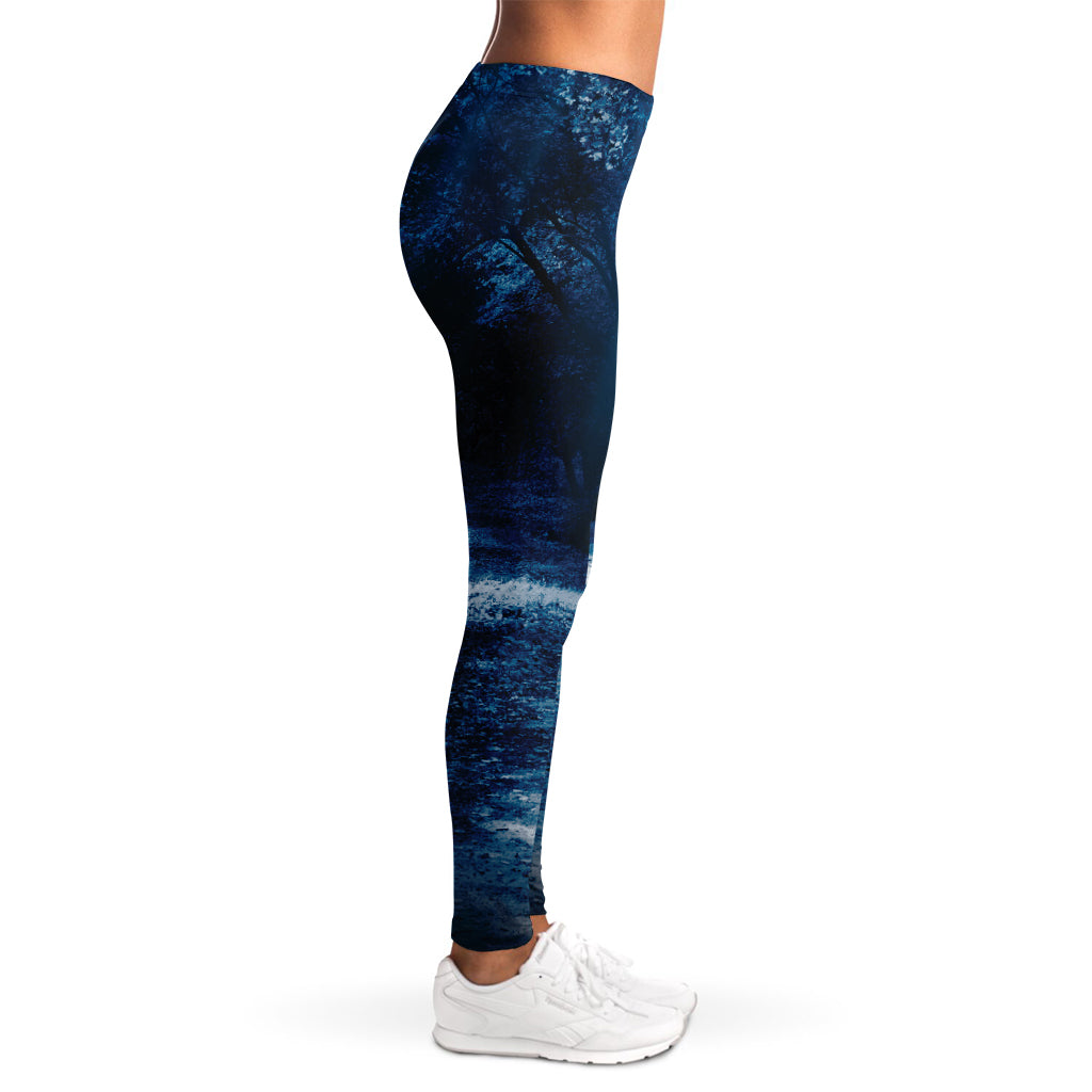 Night Forest And Moonlight Print Women's Leggings