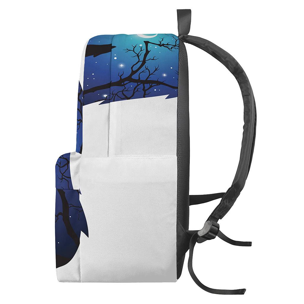 Night Forest Wolf Spirit Print Backpack