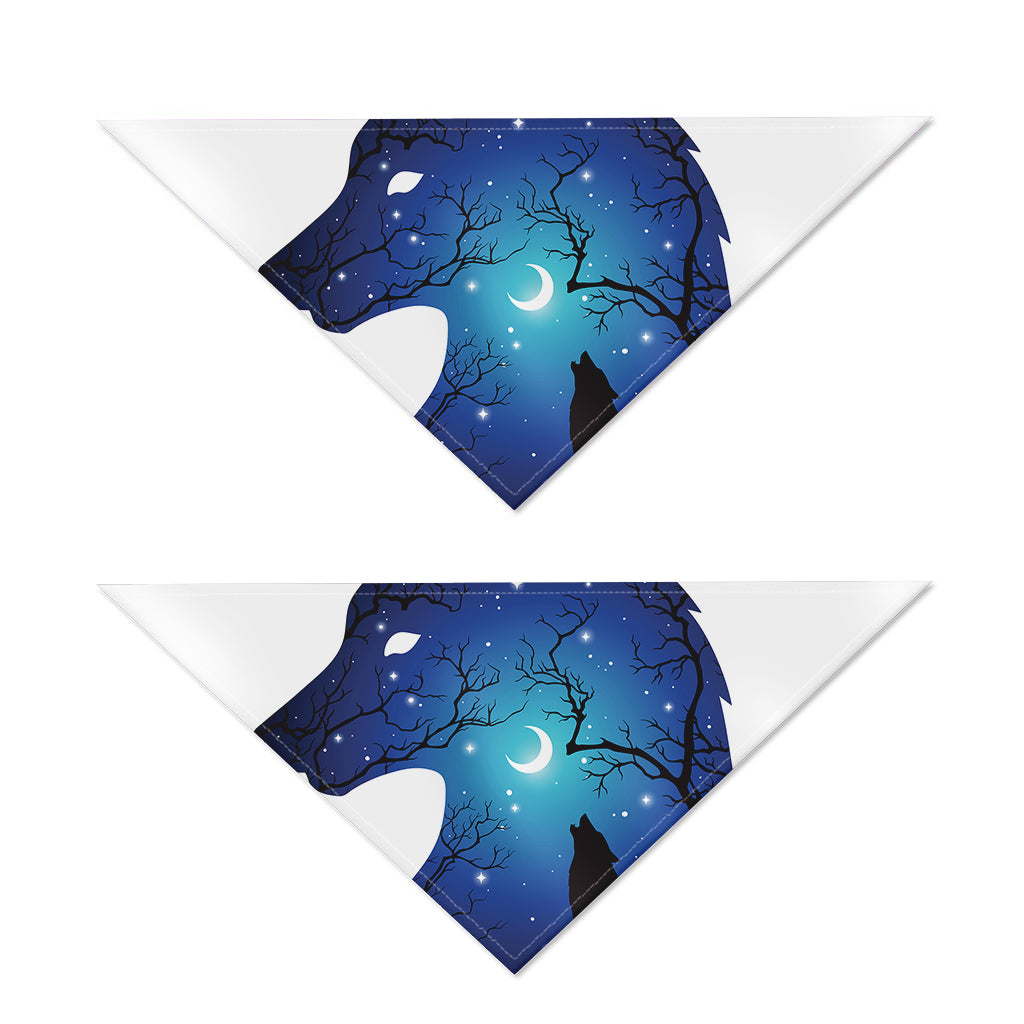 Night Forest Wolf Spirit Print Dog Bandana
