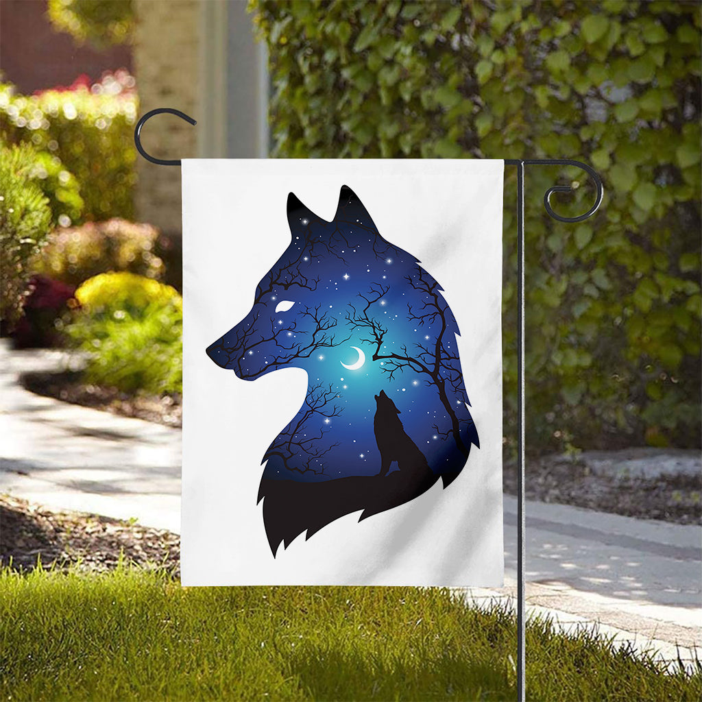 Night Forest Wolf Spirit Print House Flag