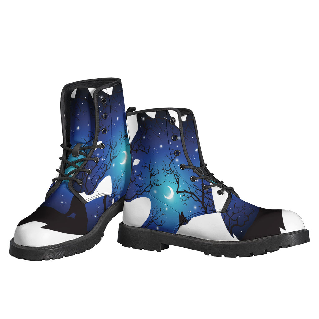 Night Forest Wolf Spirit Print Backpack
