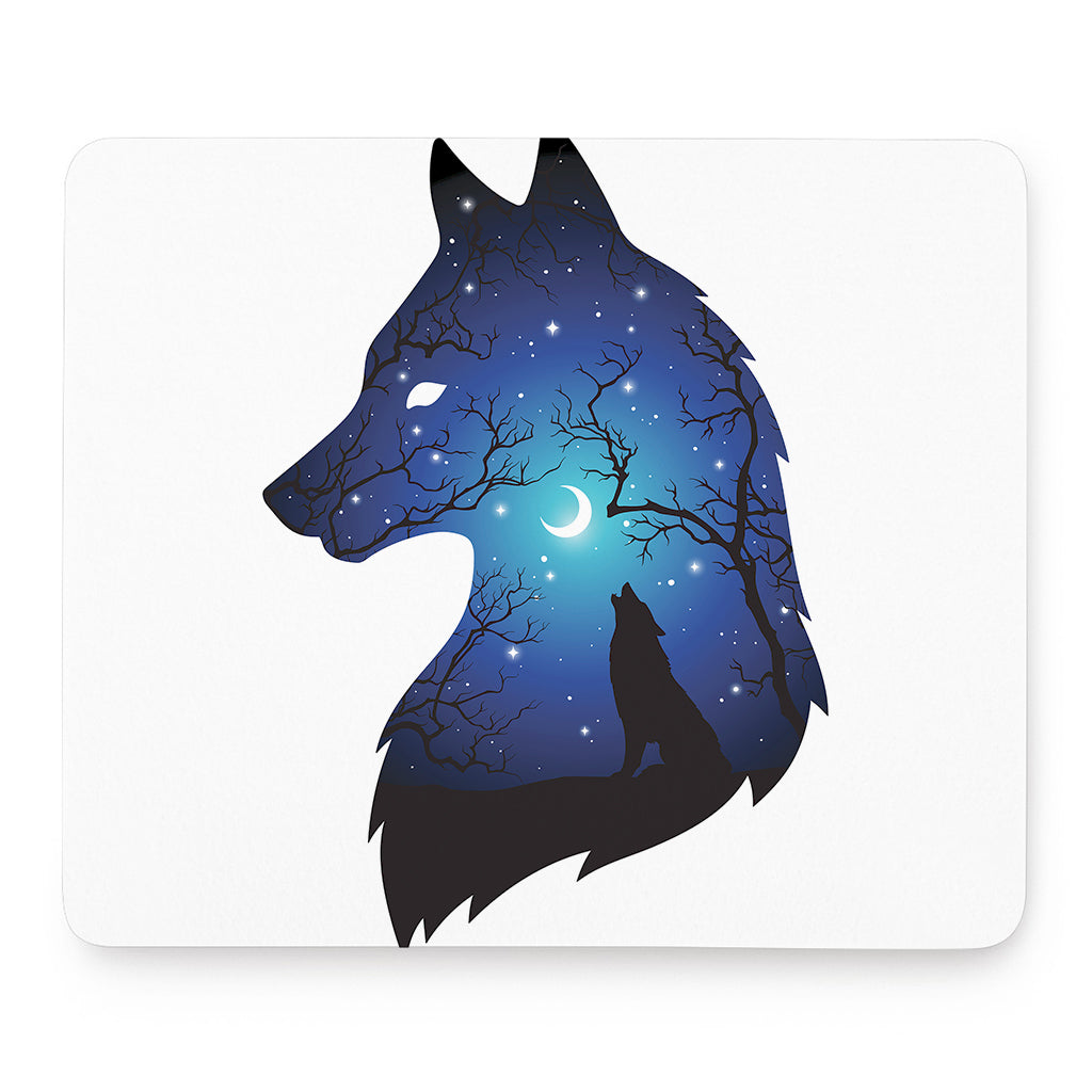 Night Forest Wolf Spirit Print Mouse Pad