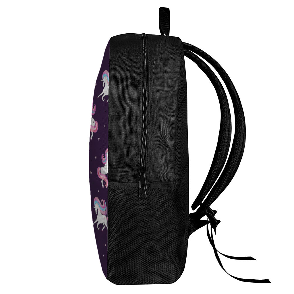 Night Girly Unicorn Pattern Print 17 Inch Backpack