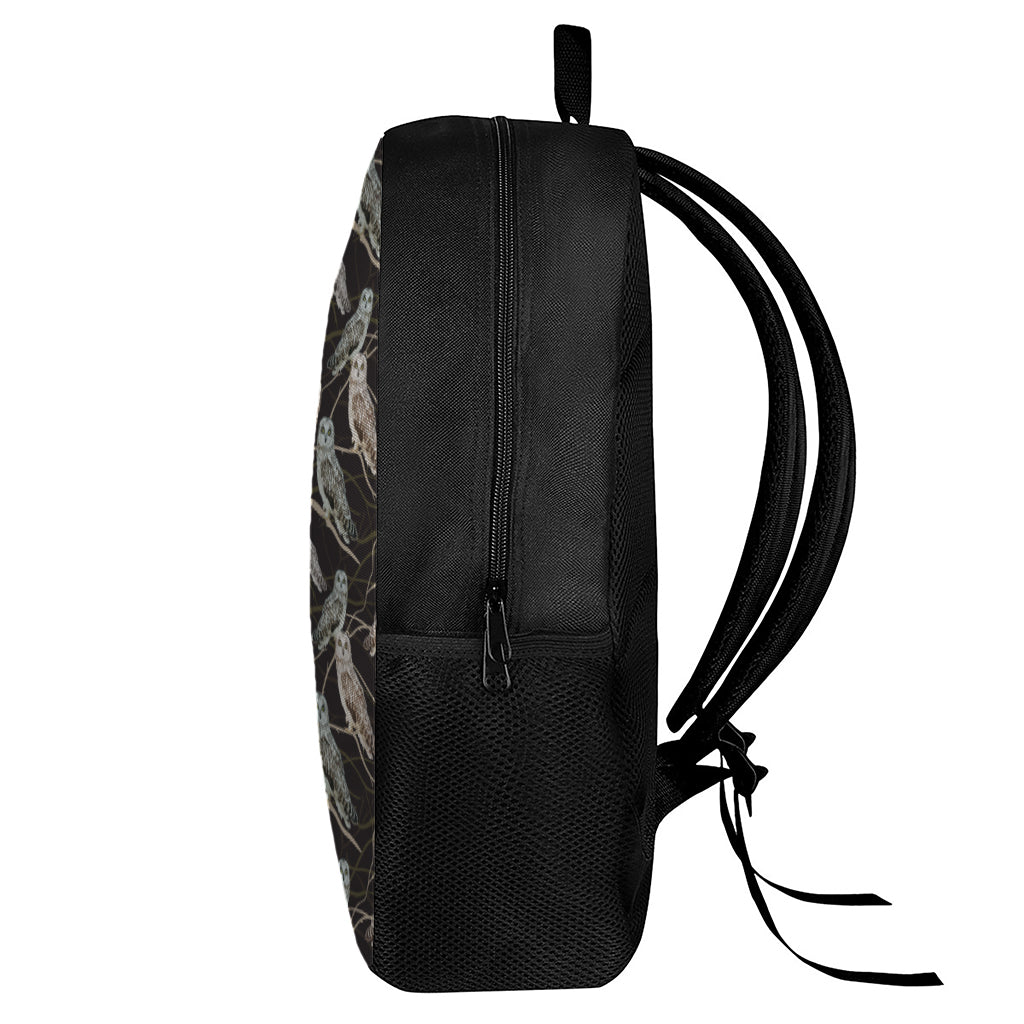 Night Owl Pattern Print 17 Inch Backpack