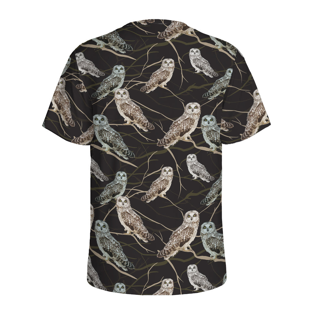 Night Owl Pattern Print Men's Sports T-Shirt