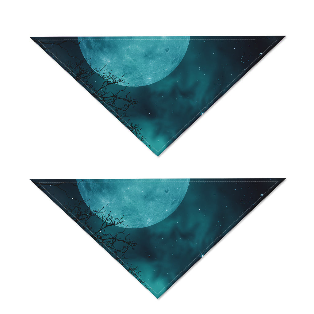 Night Sky And Full Moon Print Dog Bandana