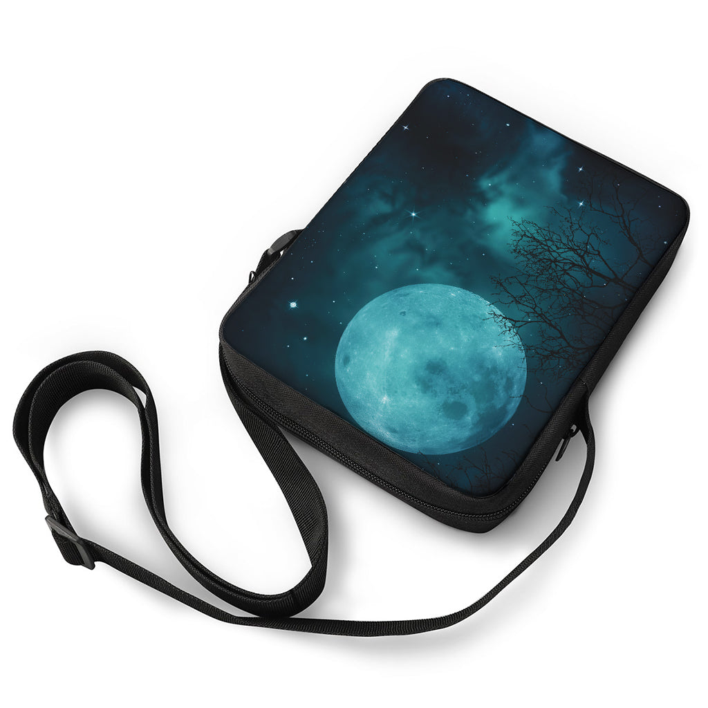 Night Sky And Full Moon Print Rectangular Crossbody Bag
