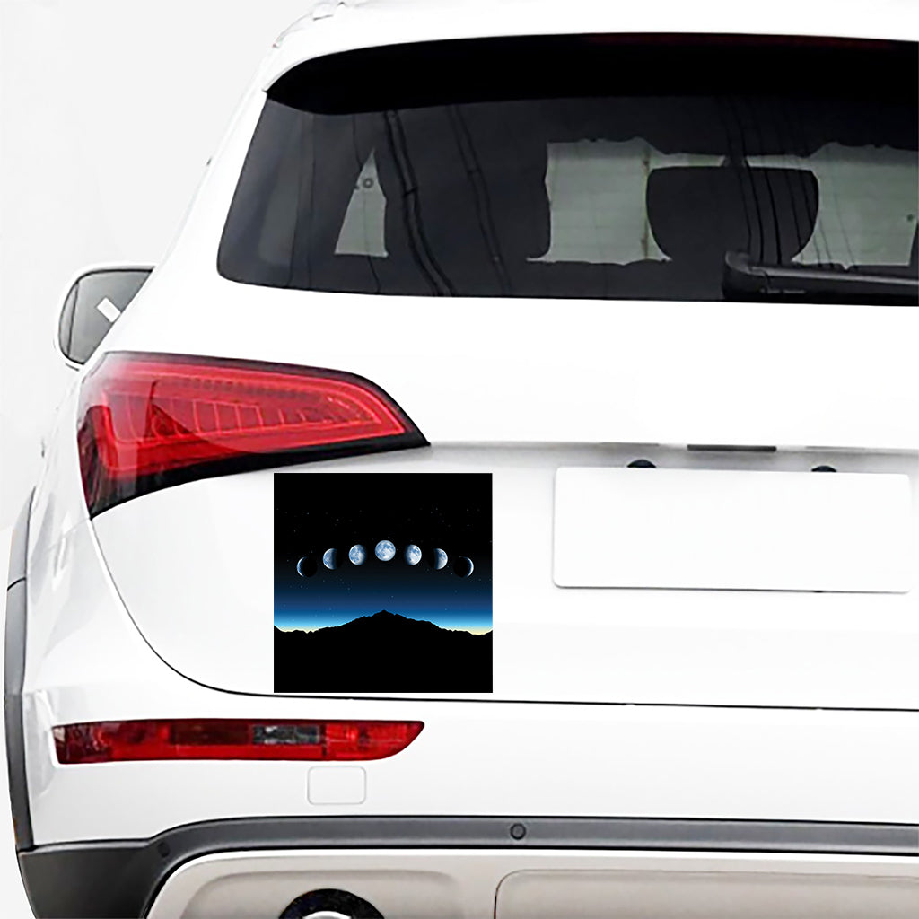 Night Sky And Moon Phase Print Car Sticker