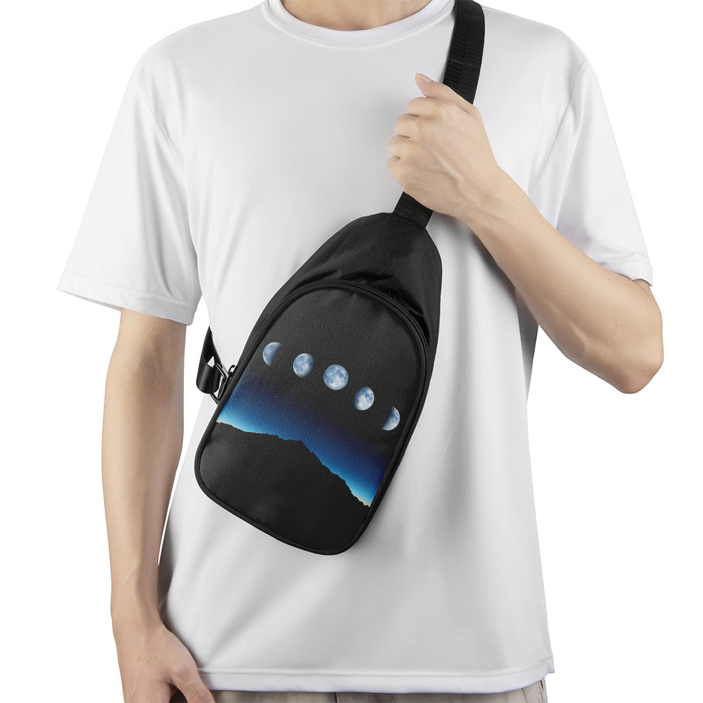 Night Sky And Moon Phase Print Chest Bag