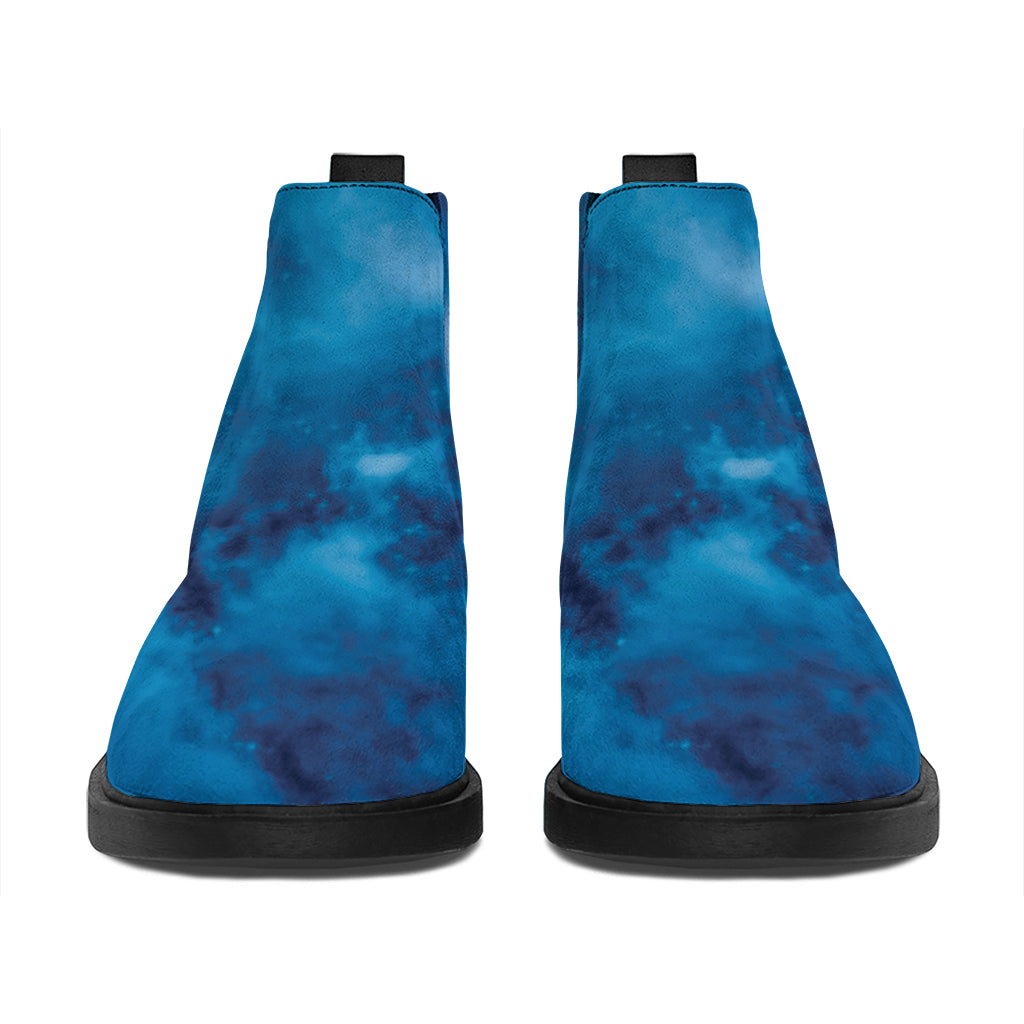 Night Sky And Moonlight Print Flat Ankle Boots