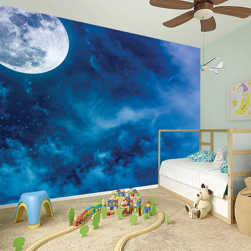 Night Sky And Moonlight Print Wall Sticker