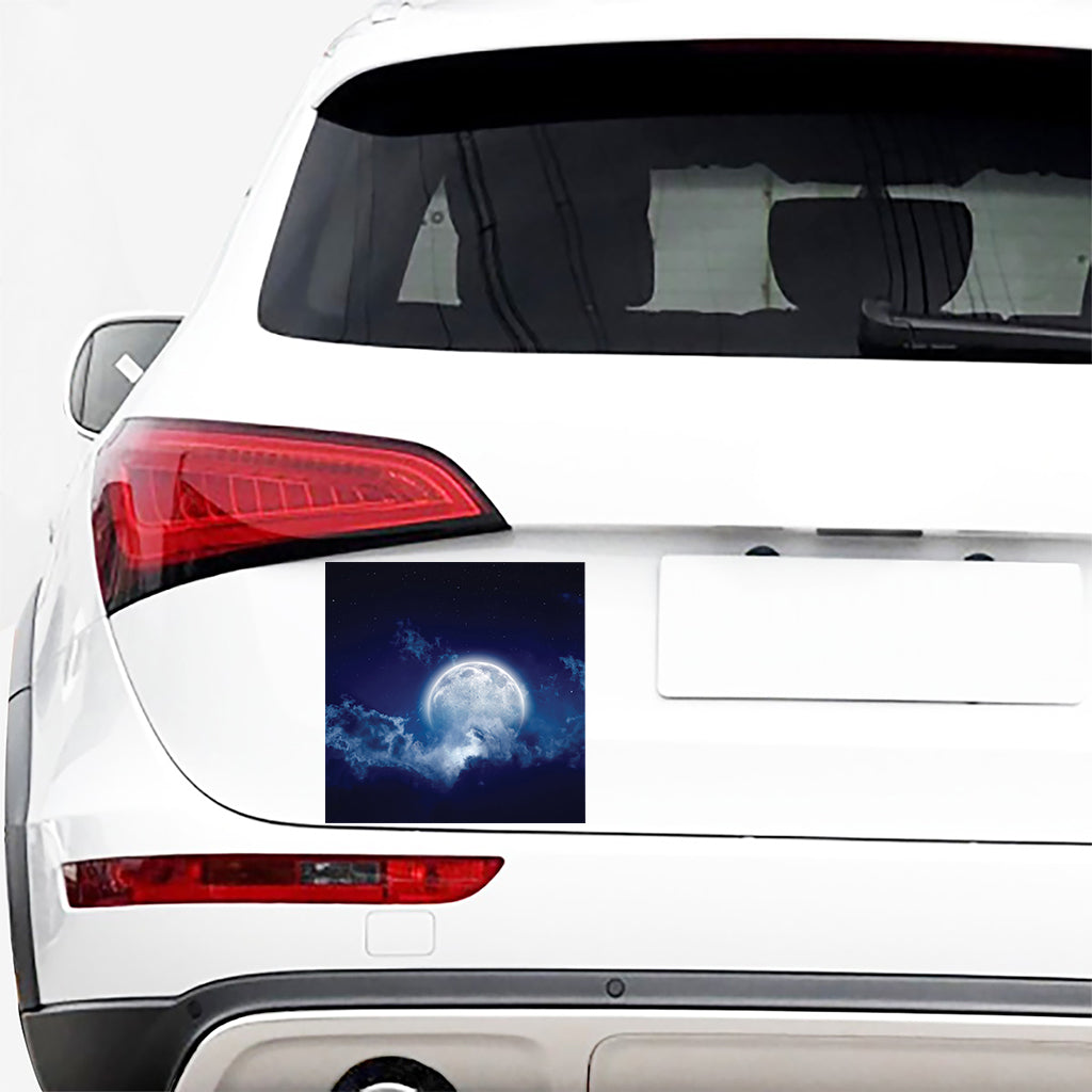 Night Sky Full Moon Print Car Sticker