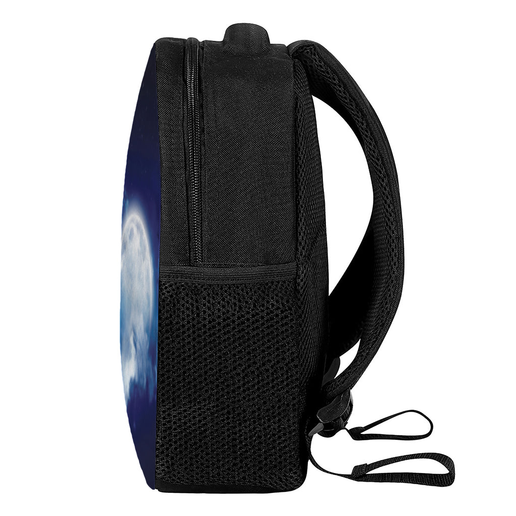 Night Sky Full Moon Print Casual Backpack