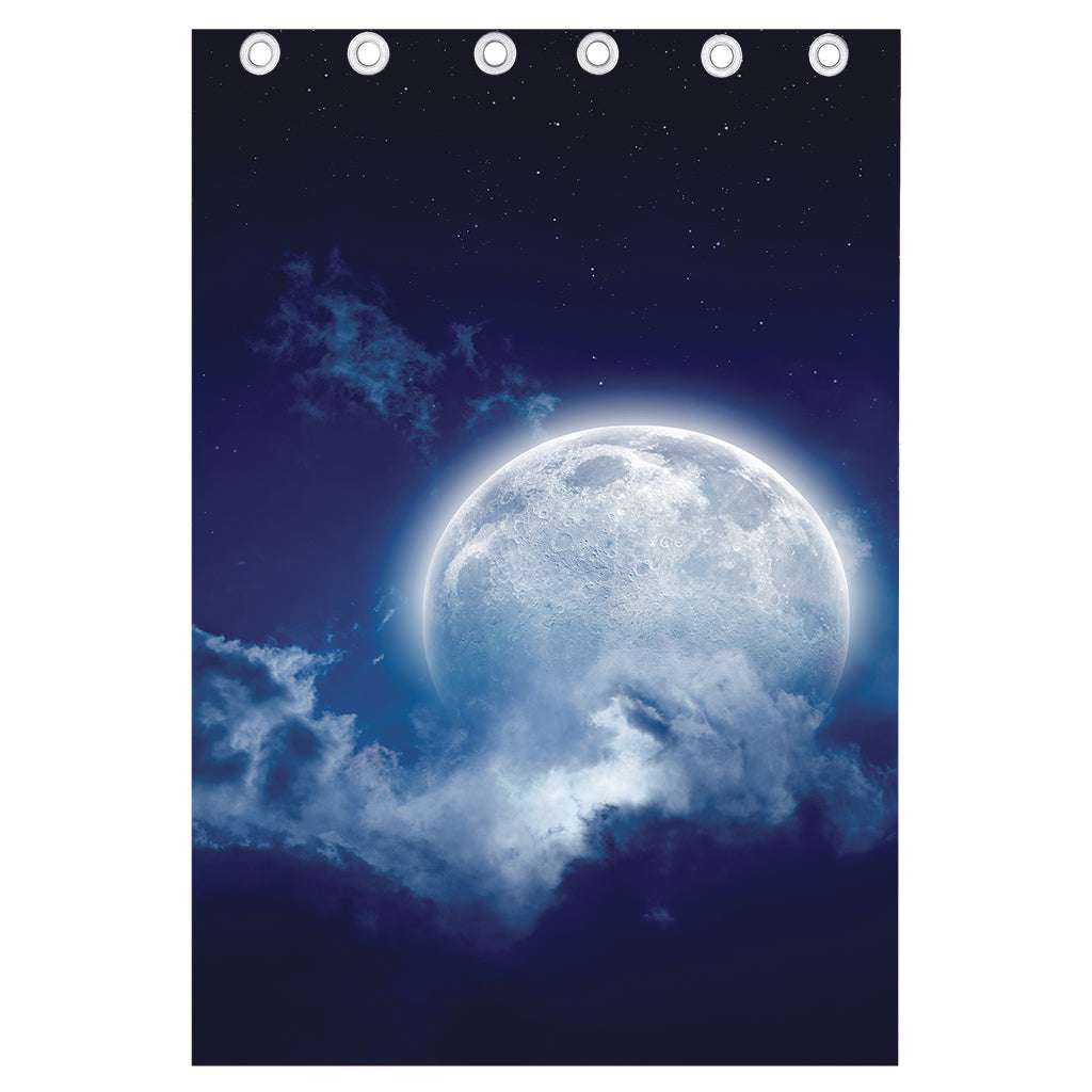 Night Sky Full Moon Print Curtain