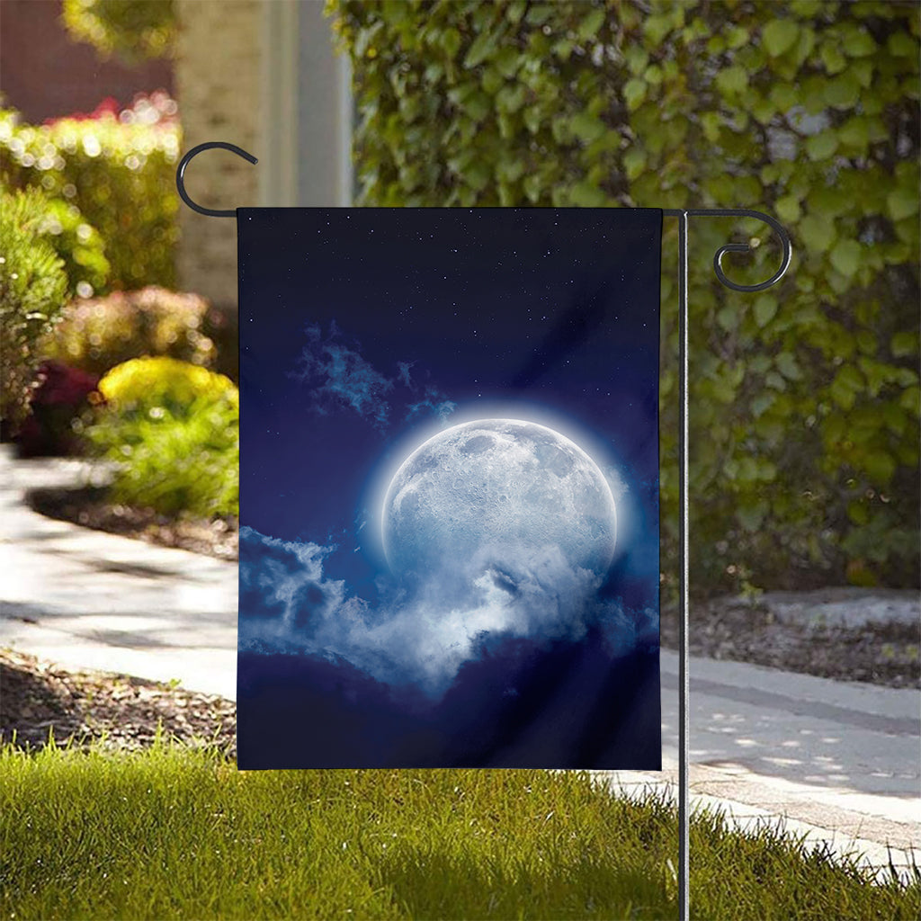Night Sky Full Moon Print House Flag