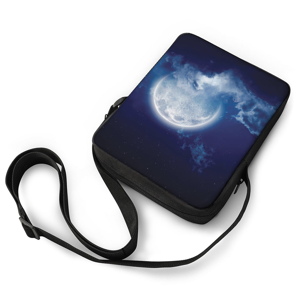 Night Sky Full Moon Print Rectangular Crossbody Bag