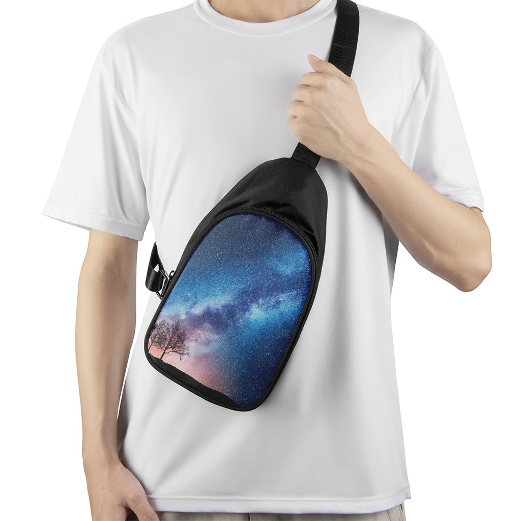 Night Sky Milky Way Print Chest Bag