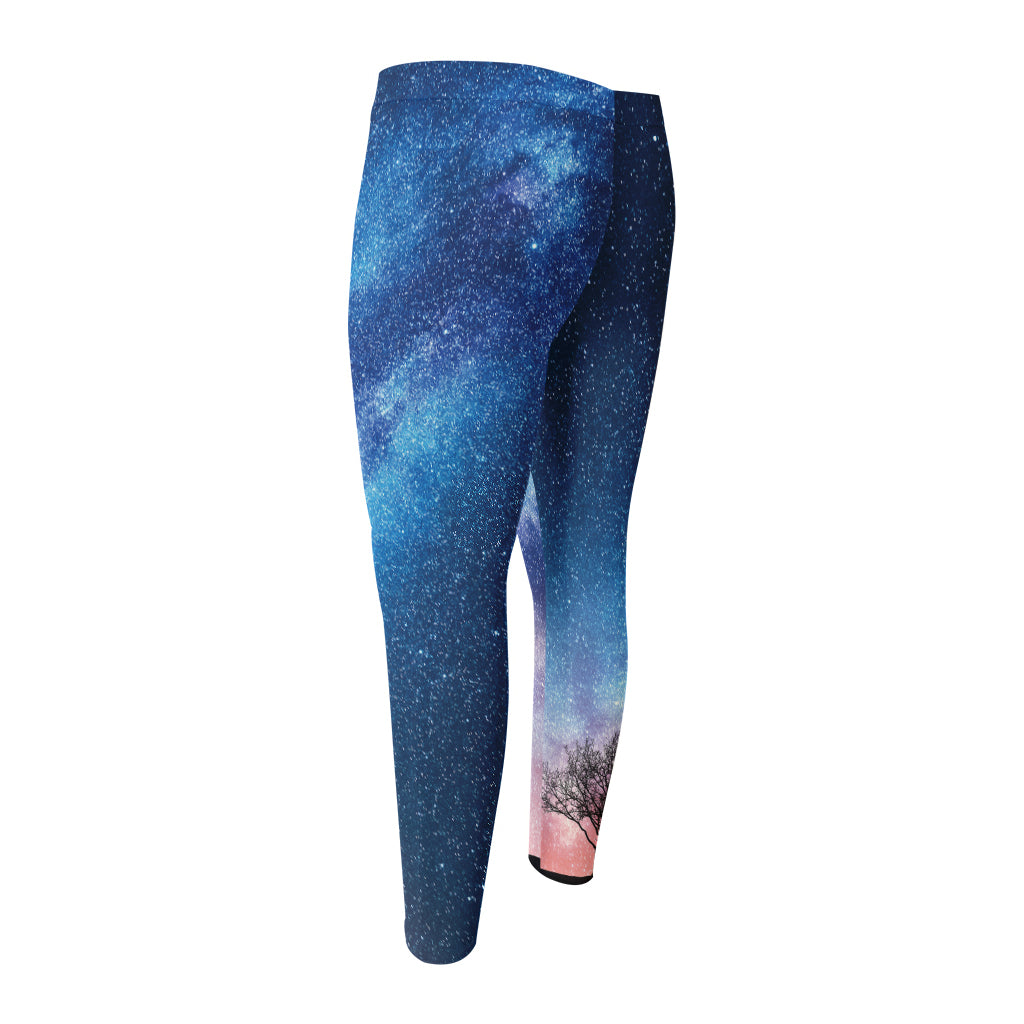 Night Sky Milky Way Print Men's Compression Pants