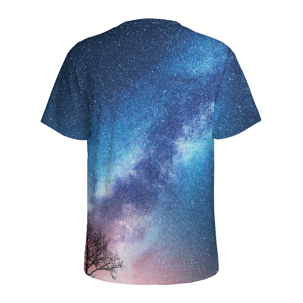 Night Sky Milky Way Print Men's Sports T-Shirt