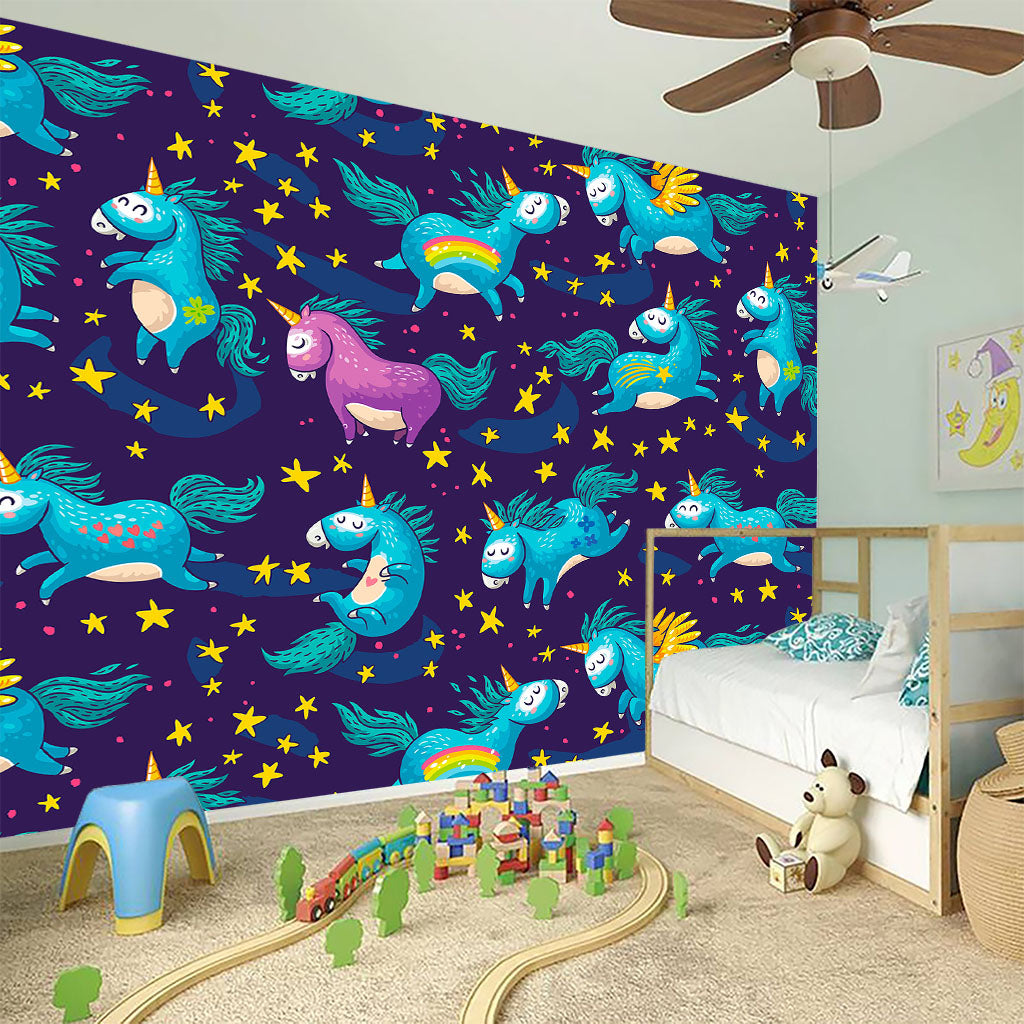 Night Star Unicorn Pattern Print Wall Sticker
