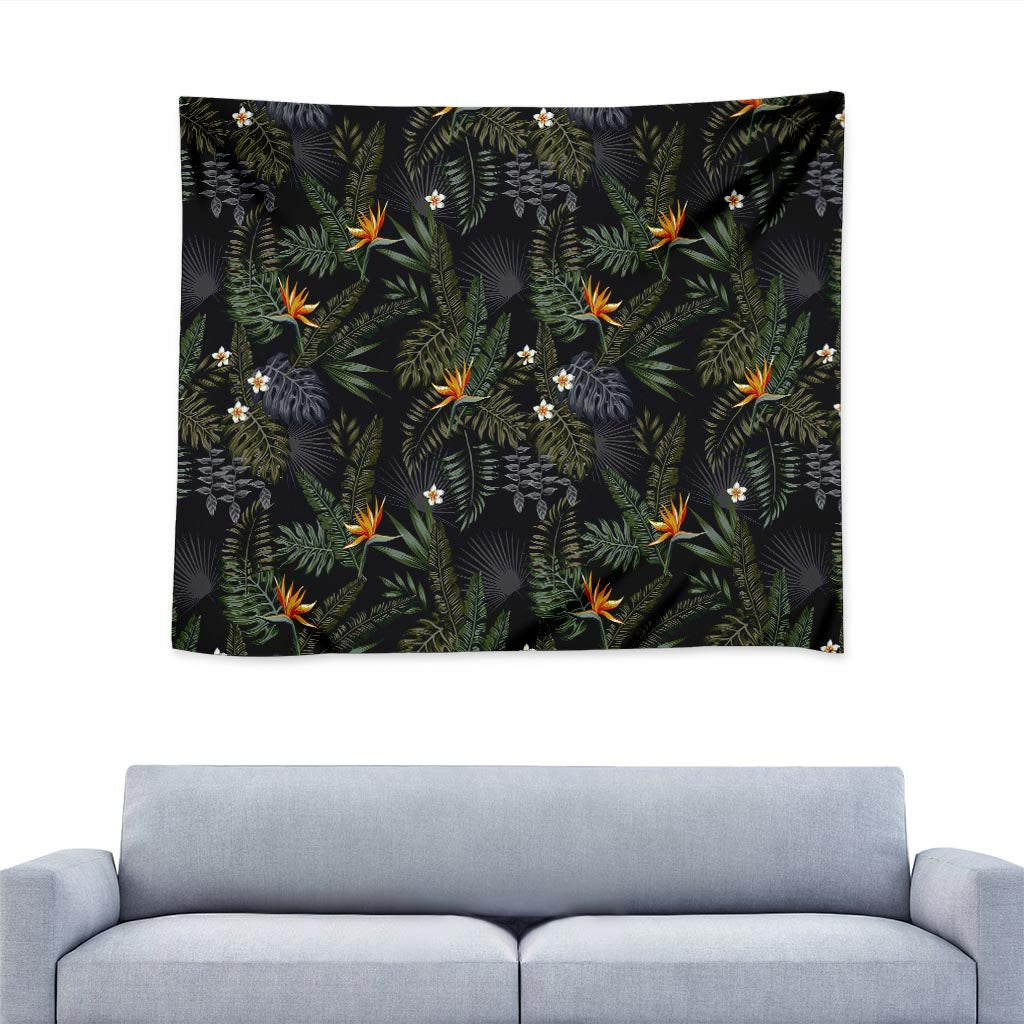 Night Tropical Hawaii Pattern Print Tapestry
