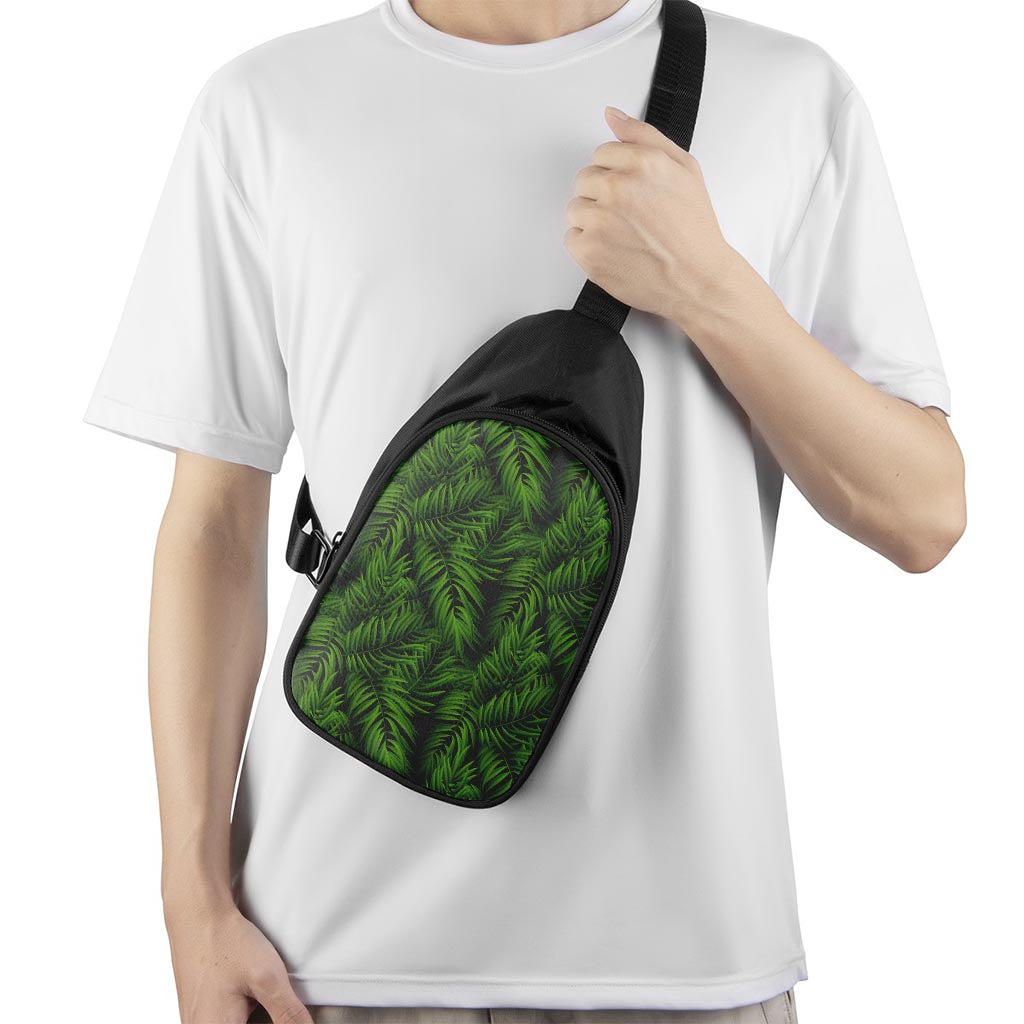 Night Tropical Palm Leaf Pattern Print Chest Bag