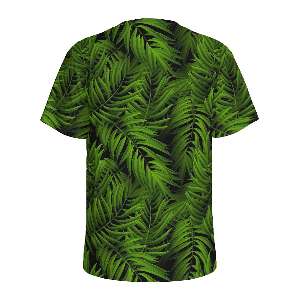 Night Tropical Palm Leaf Pattern Print Men's Sports T-Shirt