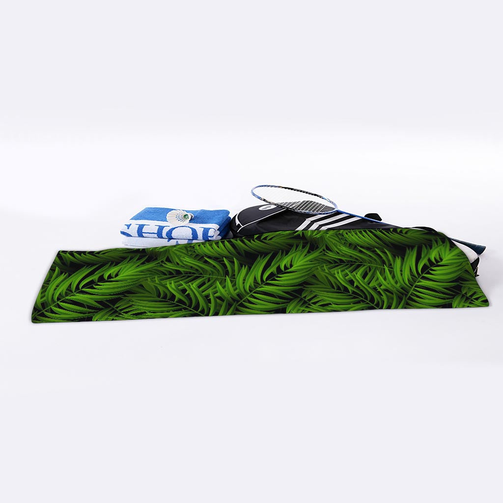 Night Tropical Palm Leaf Pattern Print Sports Towel