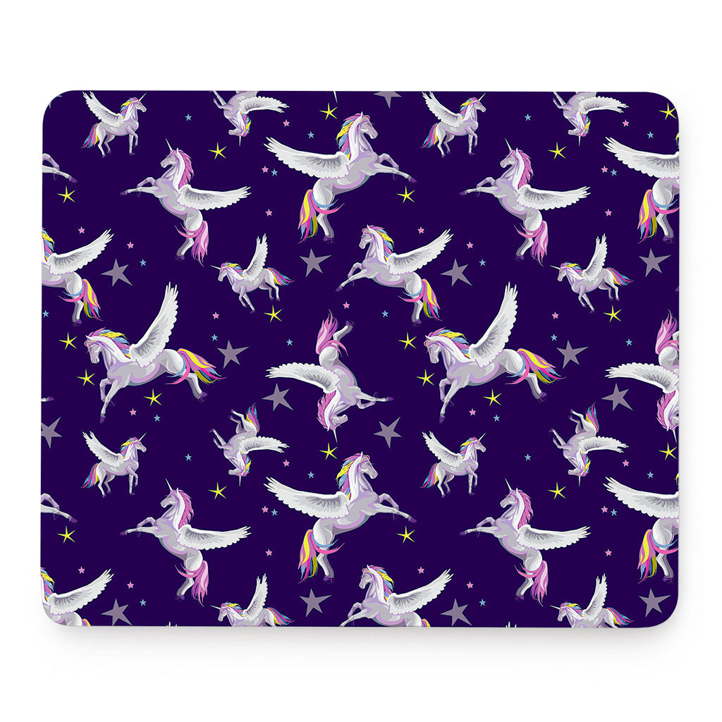 Night Winged Unicorn Pattern Print Mouse Pad