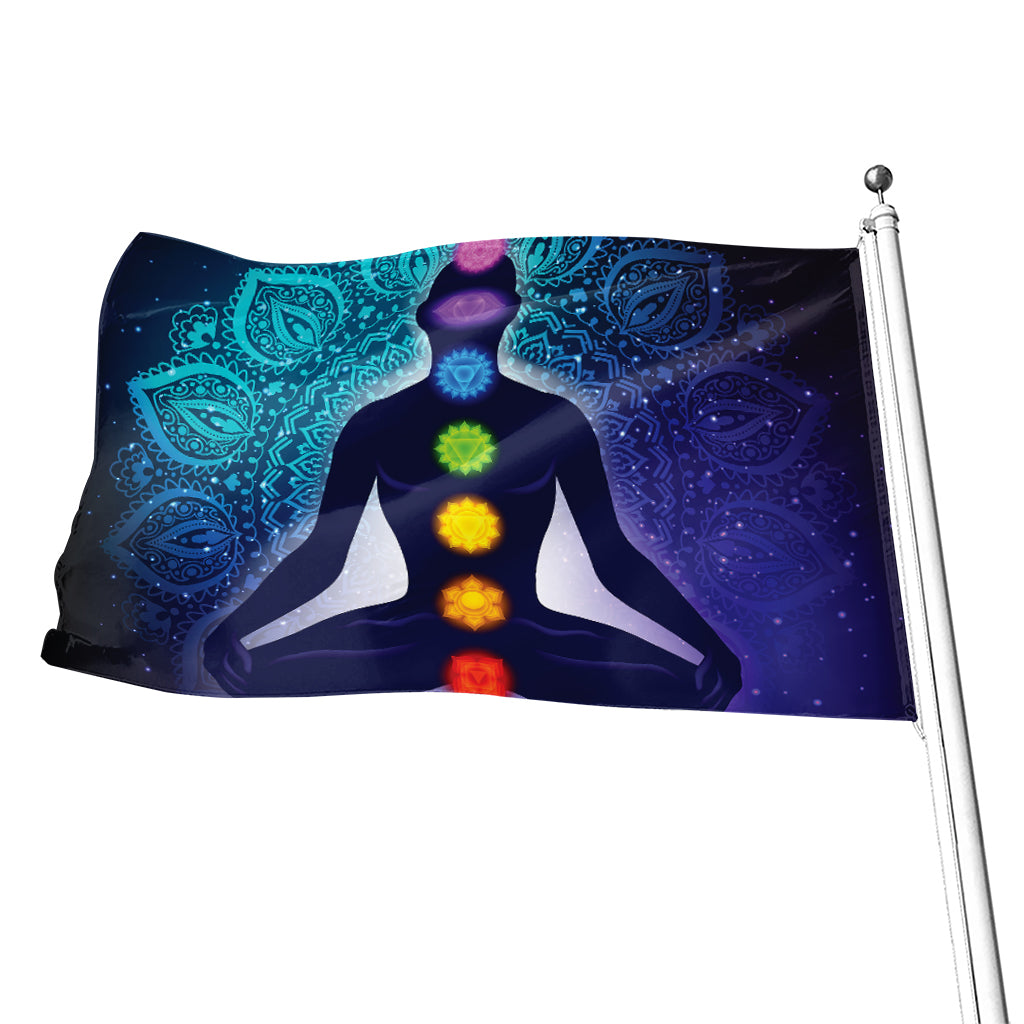 Nine Chakras Aura Print Flag