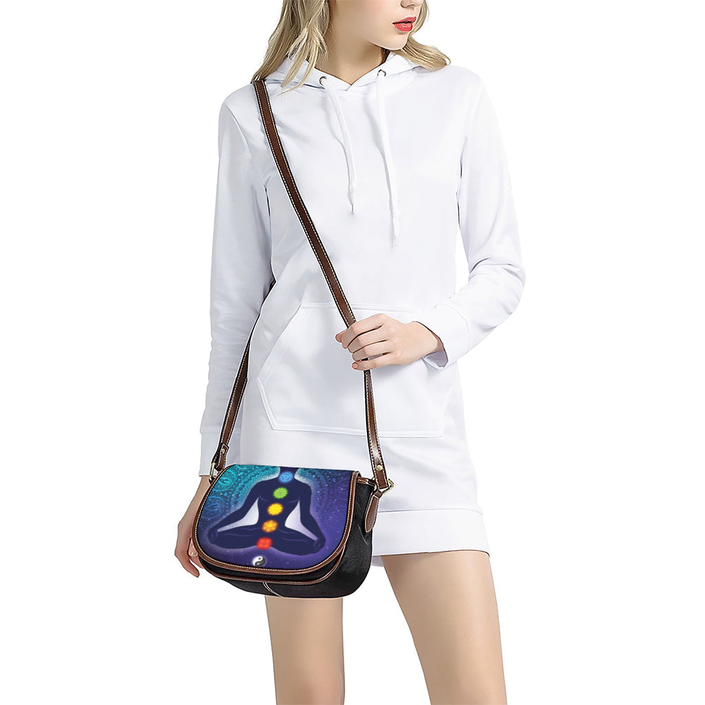 Nine Chakras Aura Print Saddle Bag
