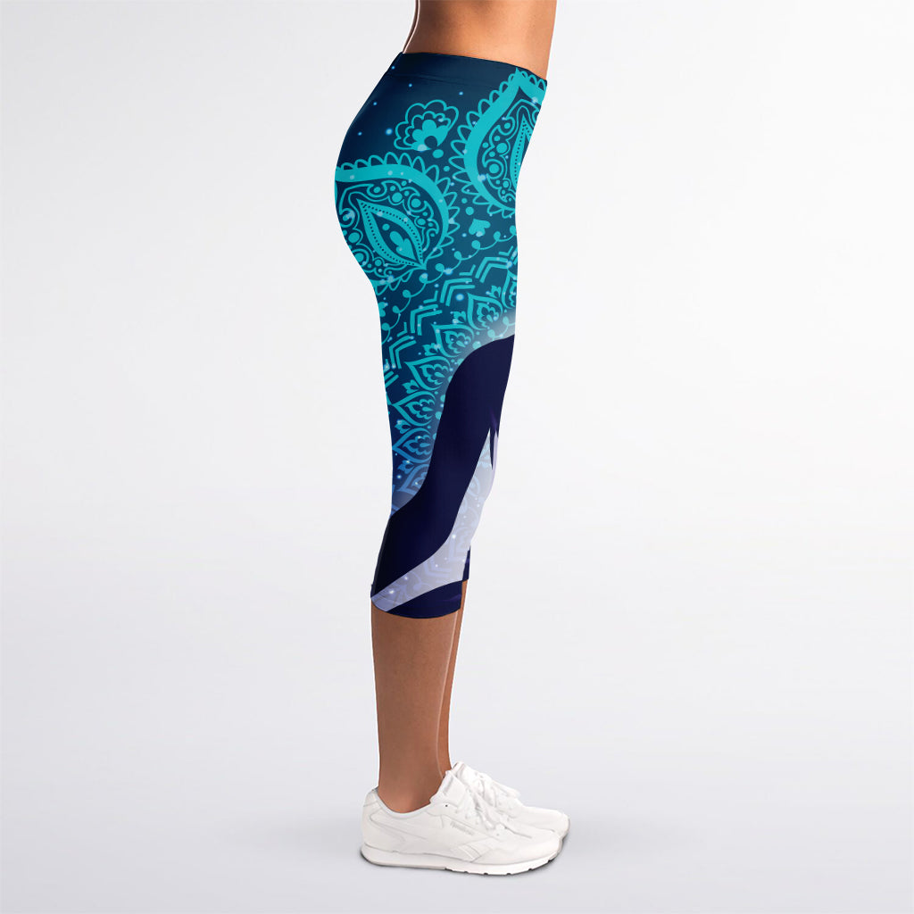 Nine Chakras Aura Print Women's Capri Leggings