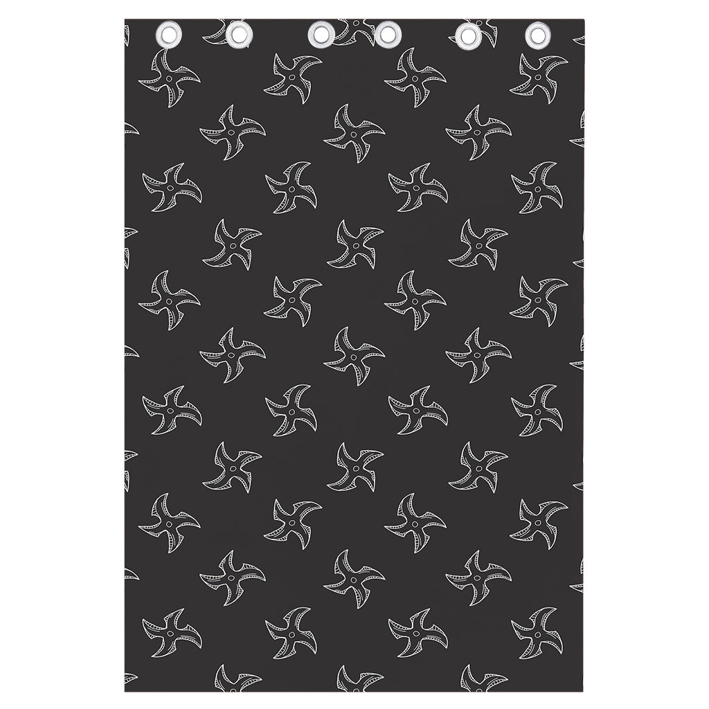 Ninja Shuriken Pattern Print Curtain