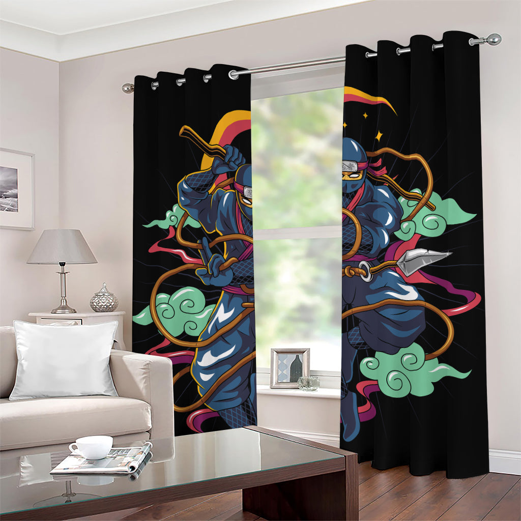 Ninja Warrior Print Grommet Curtains