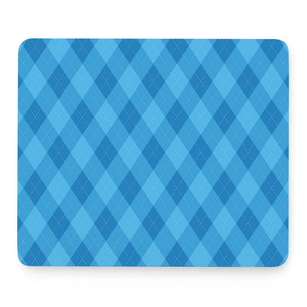 Ocean Blue Argyle Pattern Print Mouse Pad