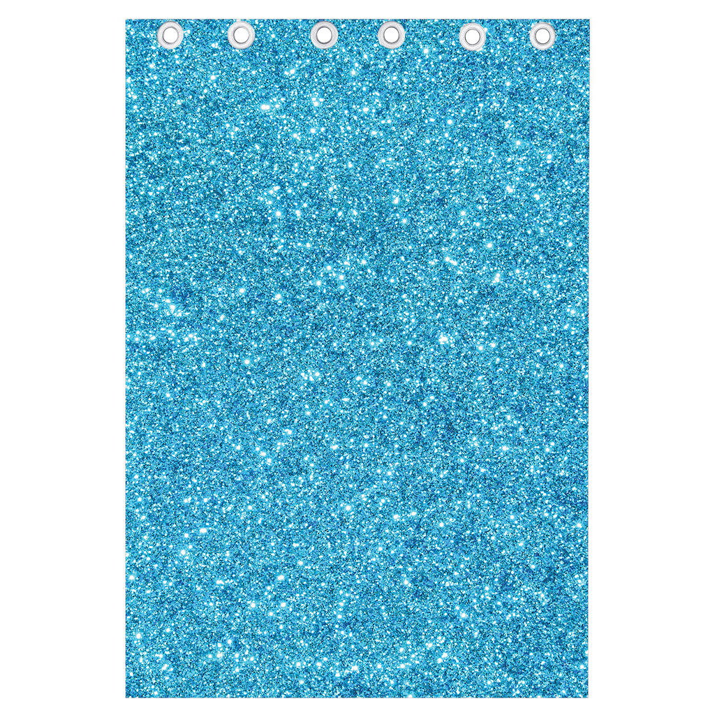 Ocean Blue (NOT Real) Glitter Print Curtain