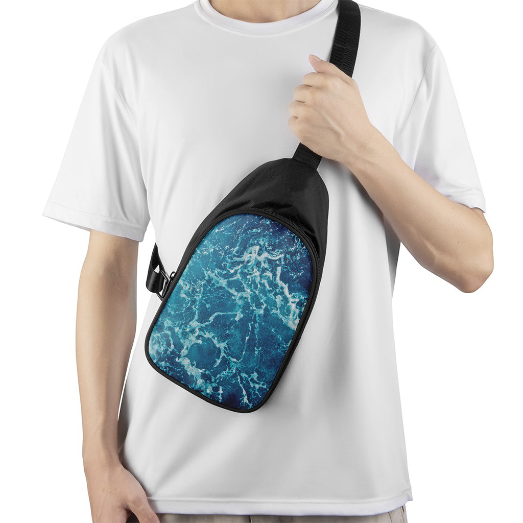Ocean Surface Print Chest Bag