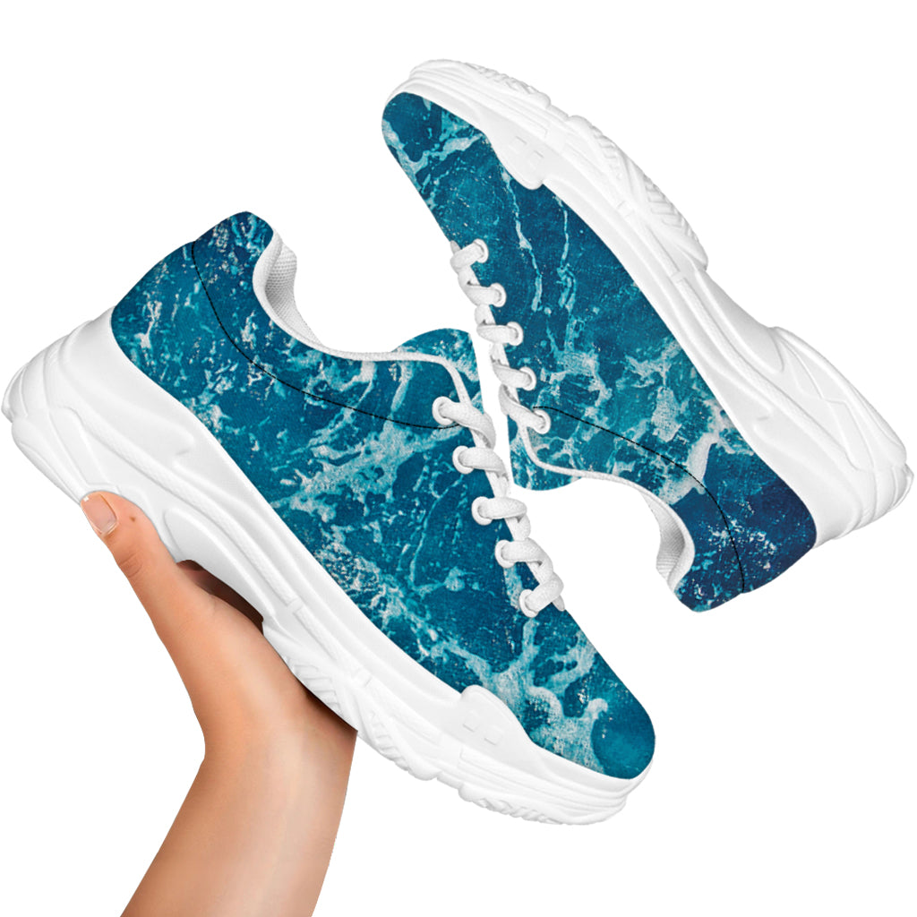 Ocean Surface Print White Chunky Shoes