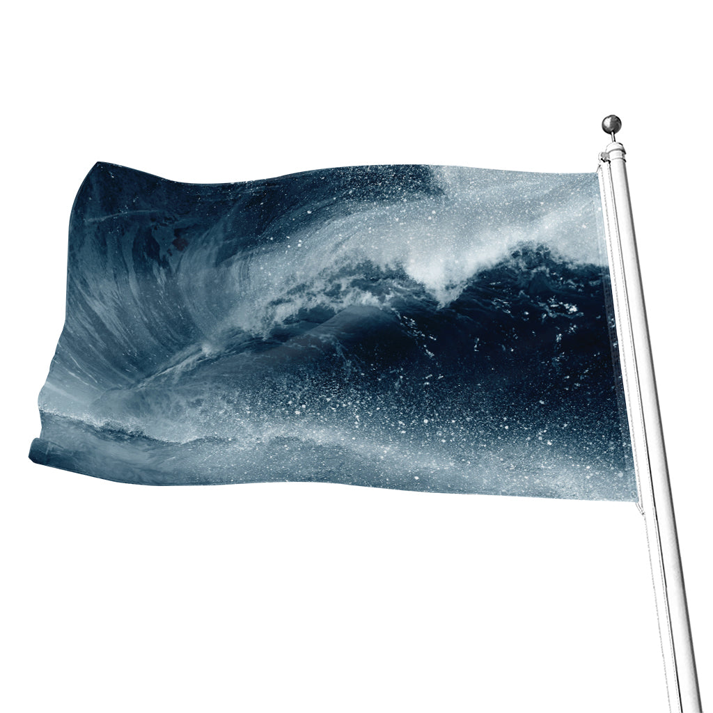 Ocean Wave Print Flag