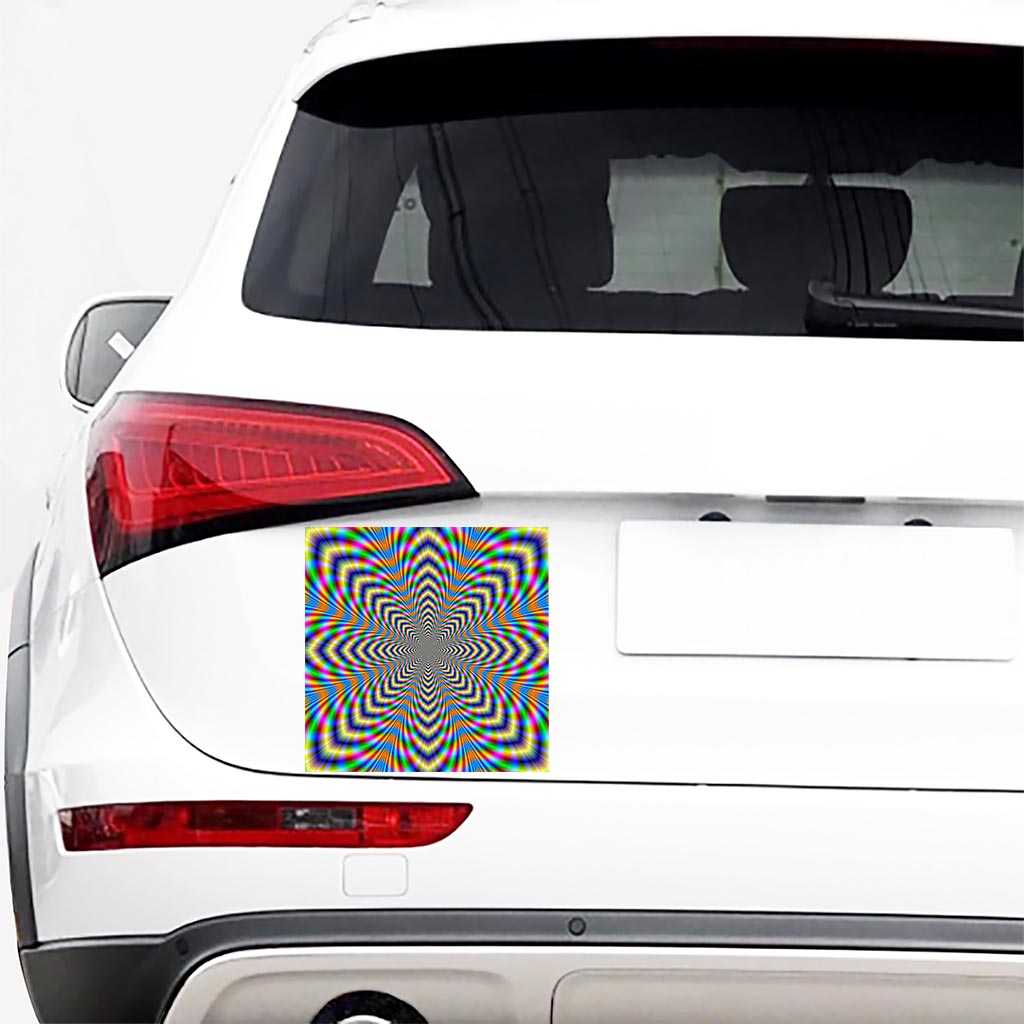 Octagonal Psychedelic Optical Illusion Car Sticker